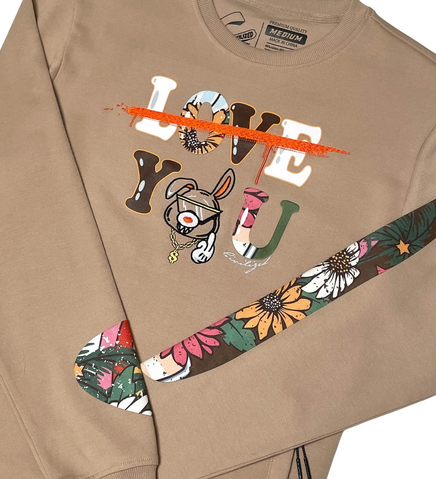 LOVE YOU CREW NECK + JOGGER SET Khaki